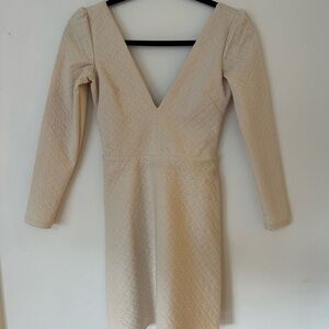 Cooperative Cream Long Sleeve Dress